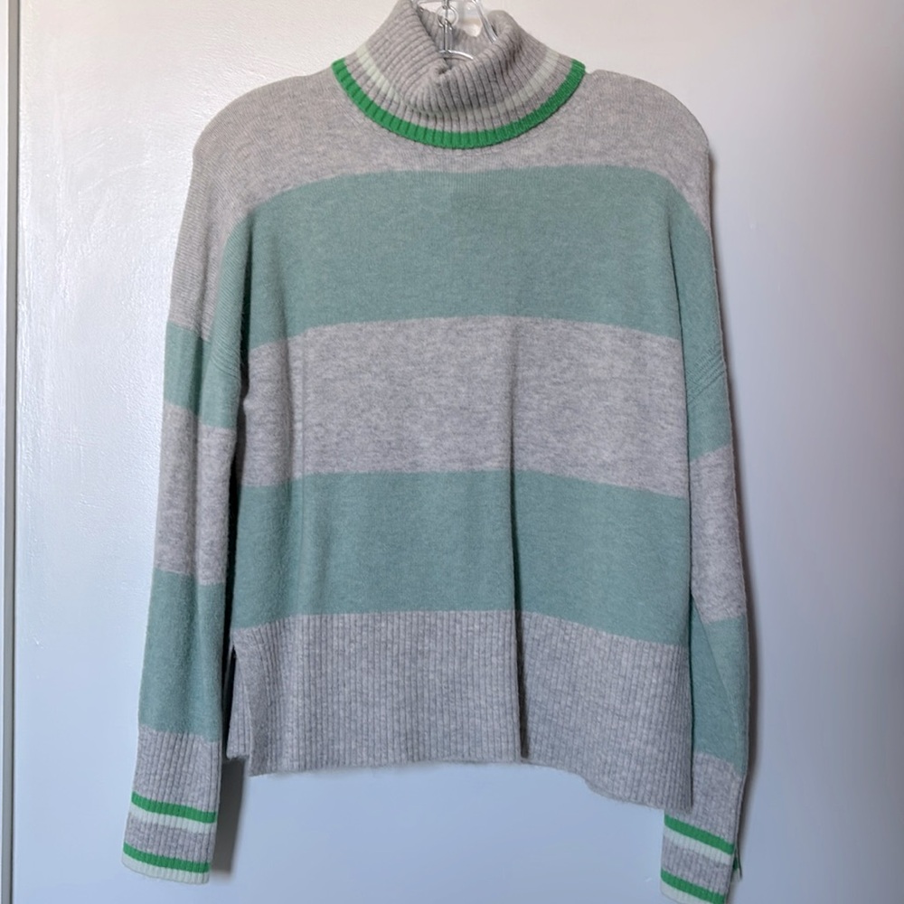 J.‎ Crew striped turtleneck with side slits.
